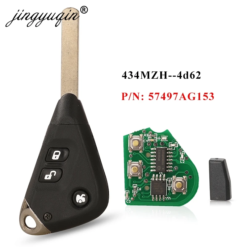 jingyuqin 433MHz 4D62 Zdalny kluczyk samochodowy do Subaru Forester Impreza Liberty Outback 2004-2009 Tribeca Keys Fob 57497AG153
