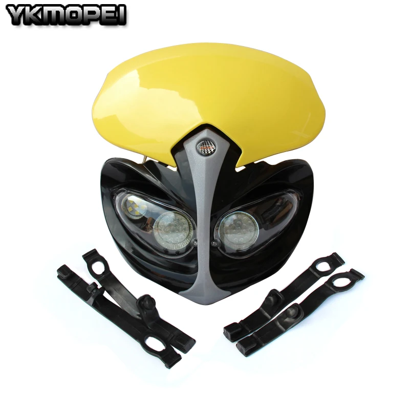 Motorcycle Universal Vision LED Headlight for 110 125 150 160 250cc Dirt Pit Bikes Motocross