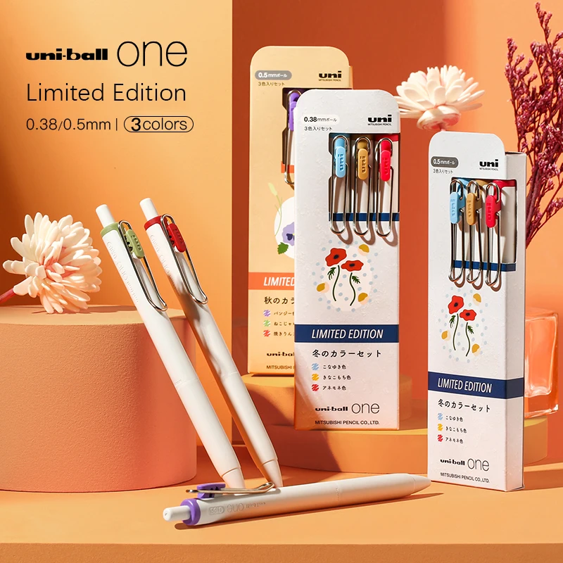 UNI Uni-ball ONE Gel Pen Set Autumn Winter Limited Colored Ink Retractable Gel Pen 0.38/0.5mm Kawaii Stationery Supplies