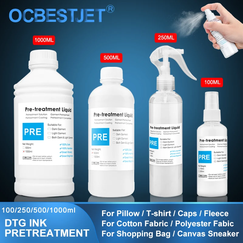 Light & Dark Spray DTG Ink Pretreatment Liquid Solution For Textile Pigment Ink Coating For DTG Printer Before Printing Fluid