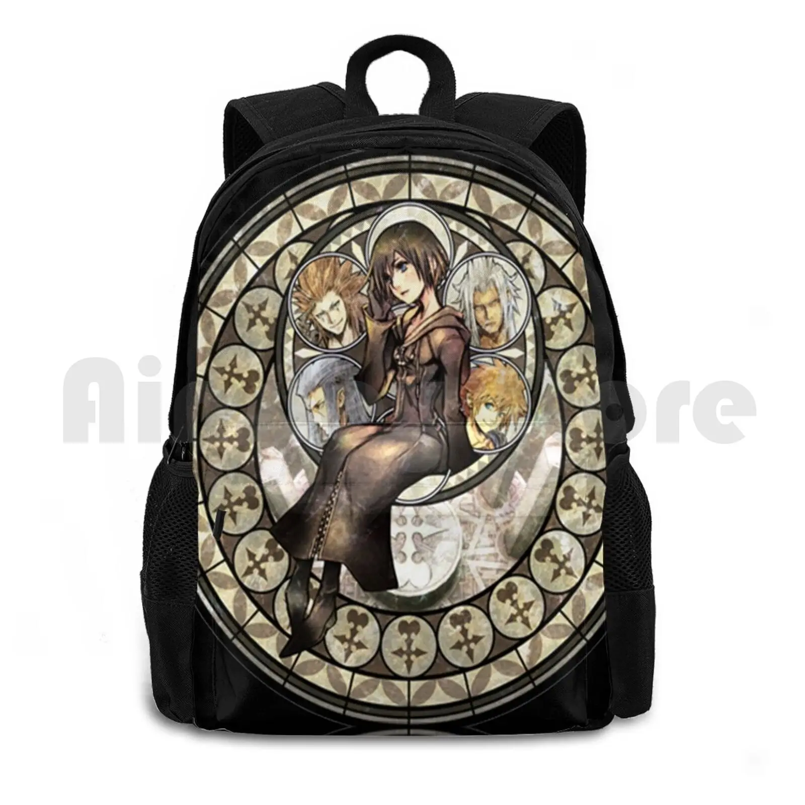 Kingdom Hearts-Xion's Heart Outdoor Hiking Backpack Waterproof Camping Travel Kingdom Hearts Sora Hearts Kingdom Keyblade Kh