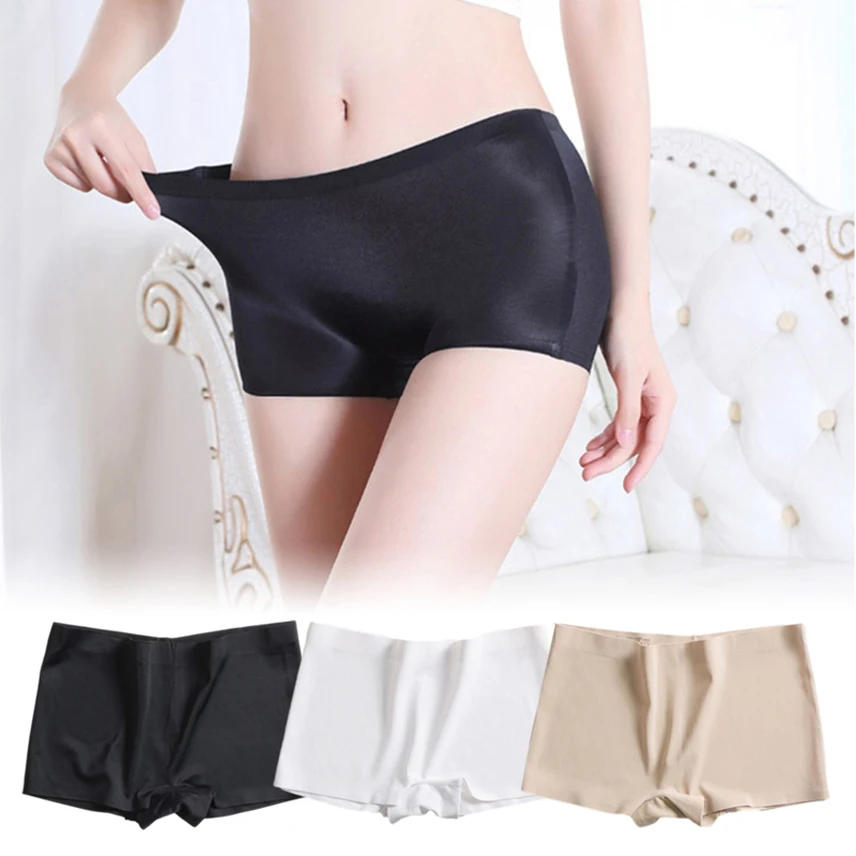 

New Summer Safety Panties Women's Shorts Ice Silk Underpant Seamless Short Skirt Female Anti-glare Ladies Pants Ladies Boxer