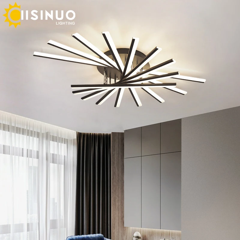 

LED Modern Ceiling Chandelier for HOME Living Room Bedroom Creative Dimmable Black White Chandelier Ceiling Fixtures 110V-240V