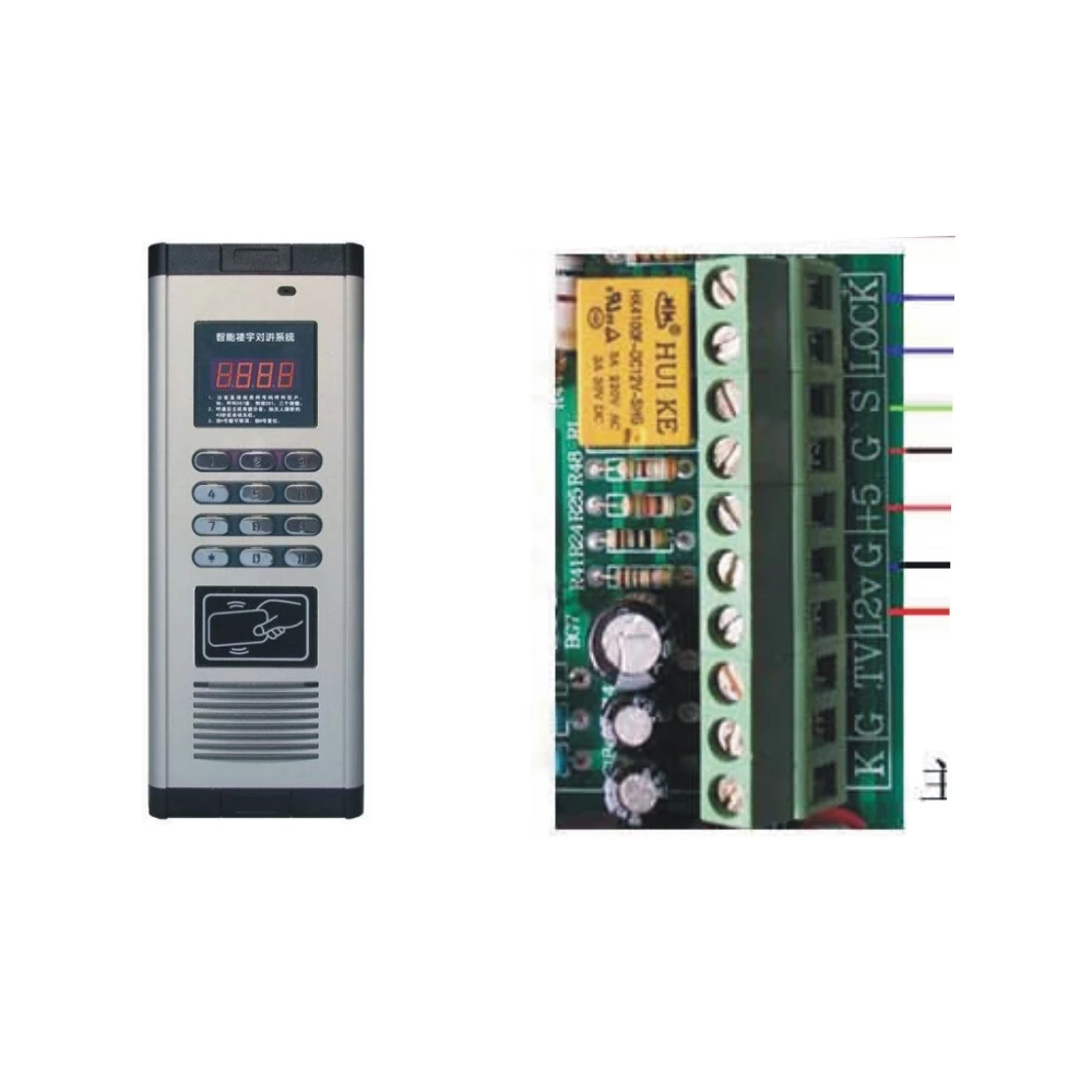 DIY RFID Audio Building Intercom System Phone Handset With 2-wire For Apartment No-Visual Device Multi Button