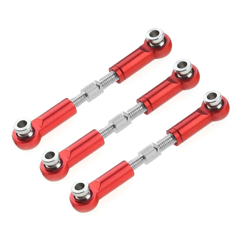 Peças sobresselentes ajustáveis da elevação do alumínio, Metal Linkage Pull Rod, Servo Link, Wltoys 1:18, A949, A959, A969, A979, K929, 6pcs