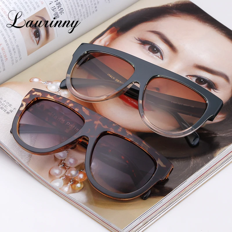 Trend Oversized Pilot Sunglasses Women Brand Designer Tortoise Gradient Sun Glasses Flat Top Vintage Frame Shades Female UV400