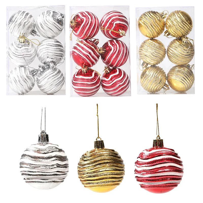 

New plastic Christmas ball 6cm decorated special-shaped ball Christmas tree decoration props 6 Pack Christmas decor Home decor