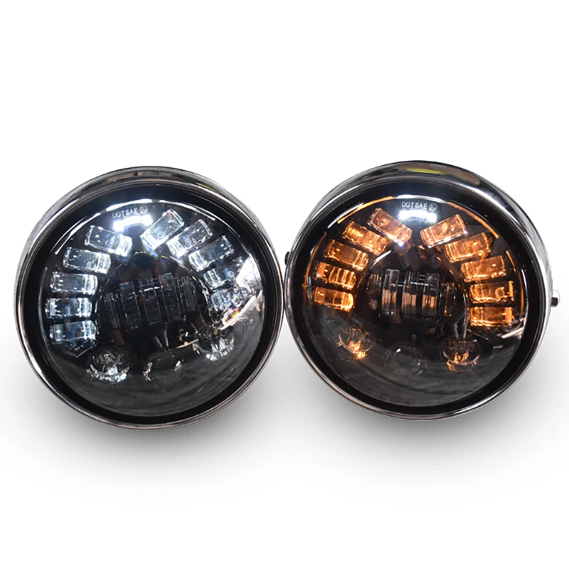 

7.8 Inch Retrofit Super Bright Retro Motorcycle LED Round Headlight High Beam Low Beam Turning Light