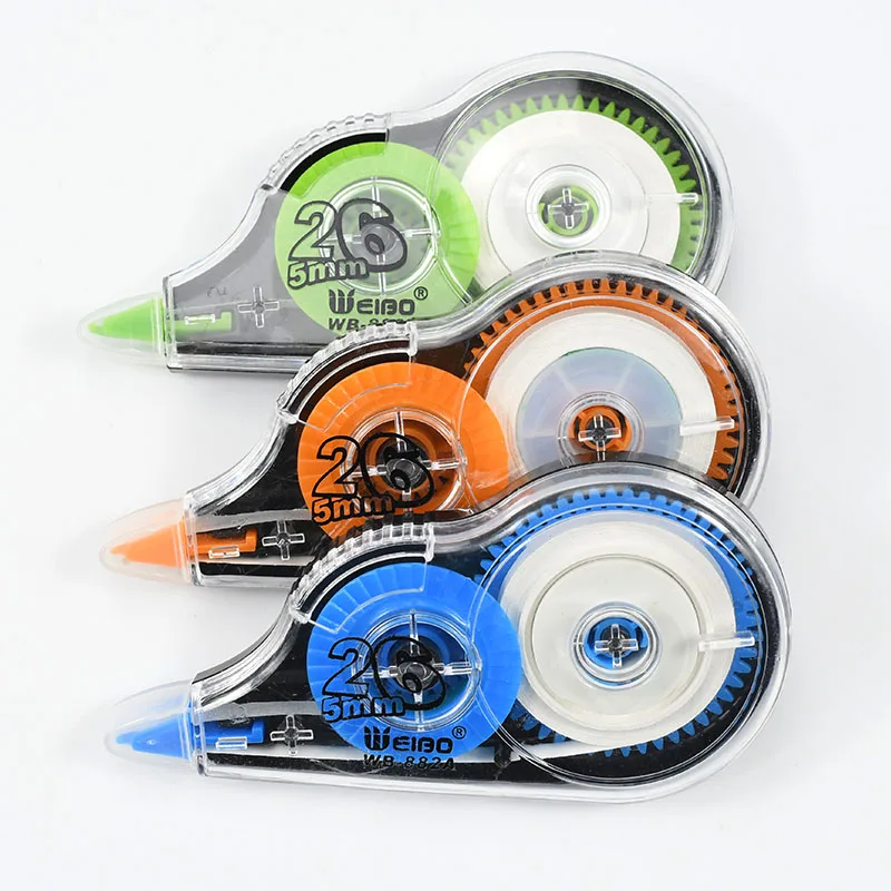 WB-882A 16m* 5 Pcs White Out Correction Tape Correction Roller Stationery School Office Supplies   Green/Blue/Orange