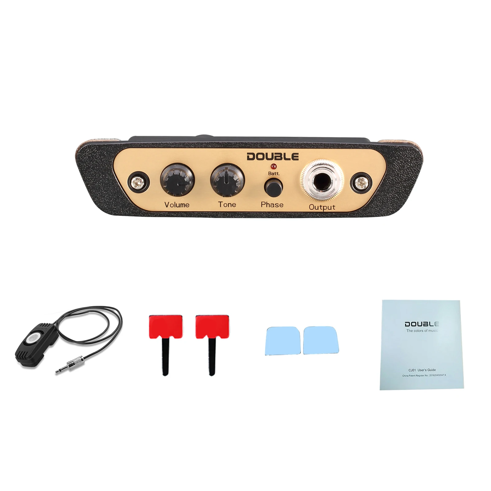 Doppio CJ01L Cajon Box Drum Preamp Pickup Pickup per strumenti musicali con microfono Jack da 1/4 pollici