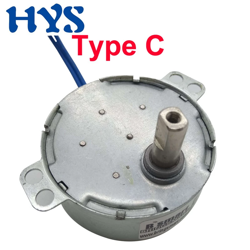 AC 220V-240V Permanent Magnet Synchronous Motor TYC-50 TYC49 TYJ50 50TYZ 4W Gear Reducer Speed CW CCW Turntable FAN