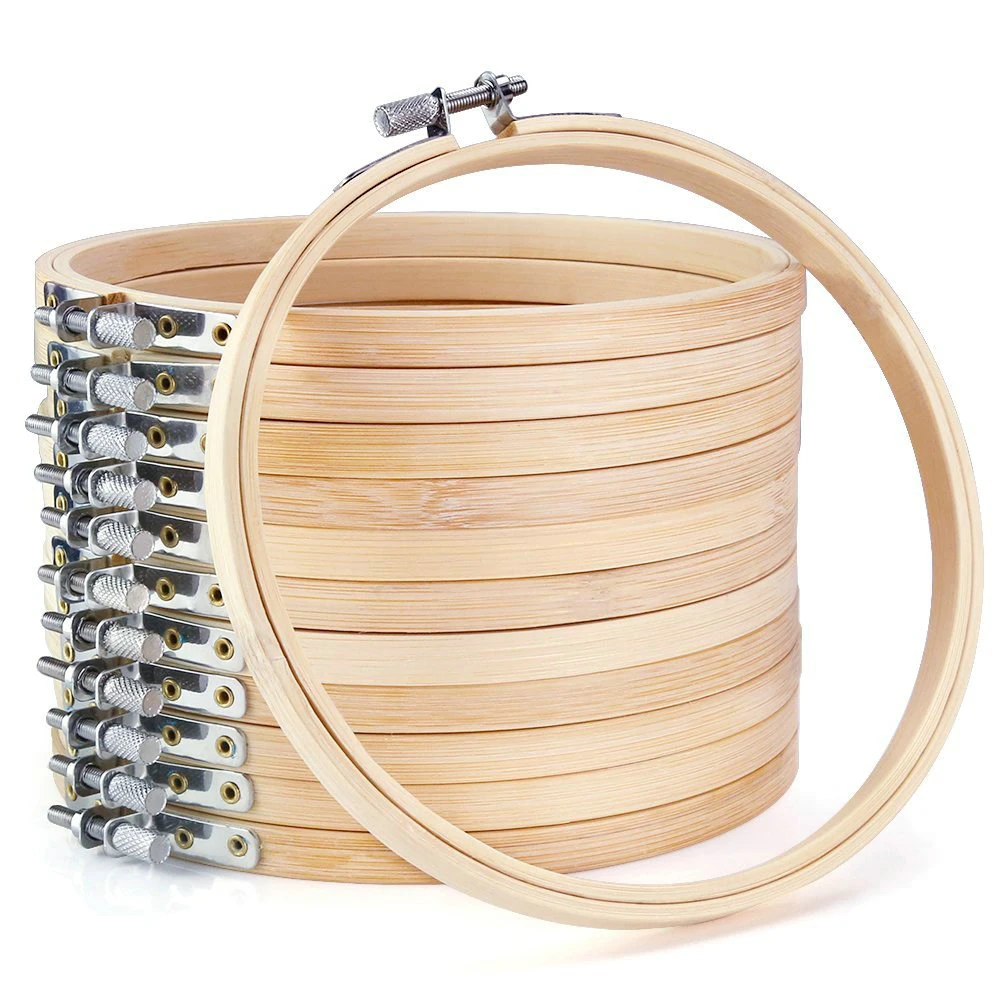

10/20 PCS 10 Inch Round Circle Cross Stitch Bamboo Wooden Embroidery Craft Hoops