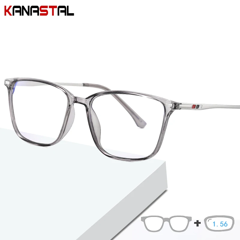 

Men TR90 Metal Reading Glasses Prescription Optics Lenses Myopia Presbyopic Eyewear Women Blue Light Blocking Eyeglasses Frame