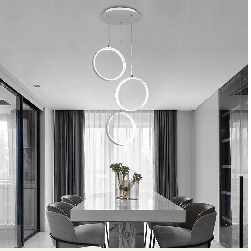 Nordic Restaurant Lamp Kitchen Island Pendant Light Bedside Led Lighting Light Fixtures Bedroom Decor Hanging Light White Black