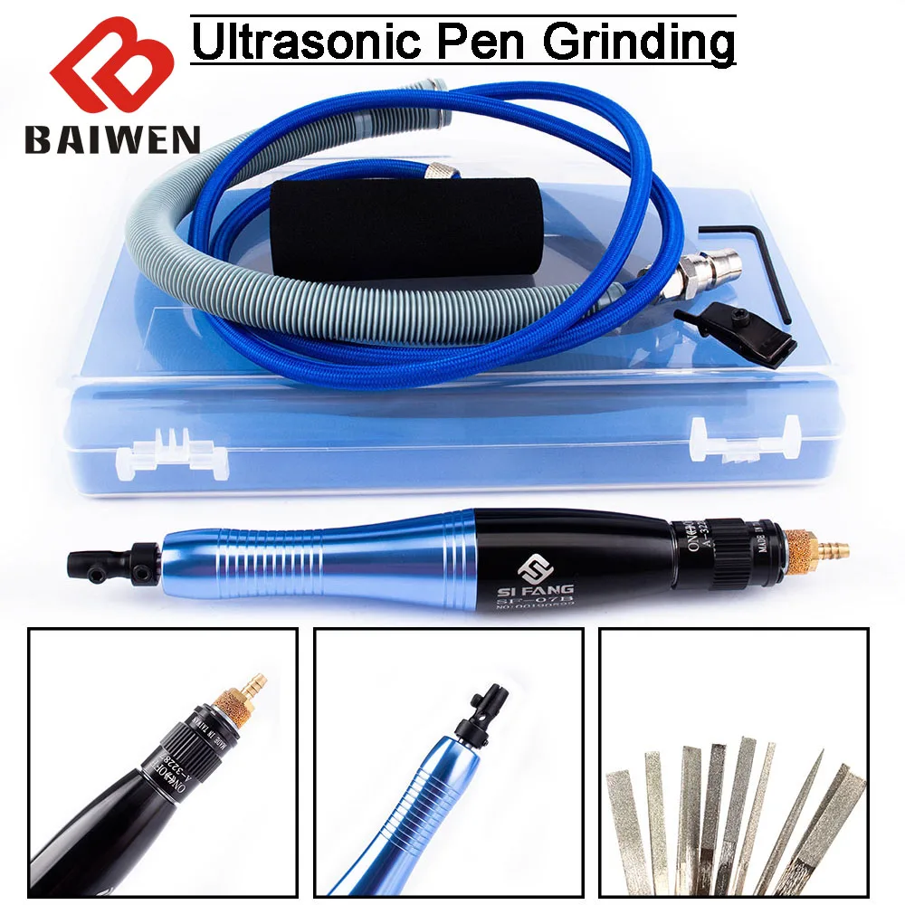 Ultrasonic Air Micro Grinder Pen Set Pneumatic Polishing Grinding Carve Reciprocating Oscillating File Metal Wood Lapping Tools