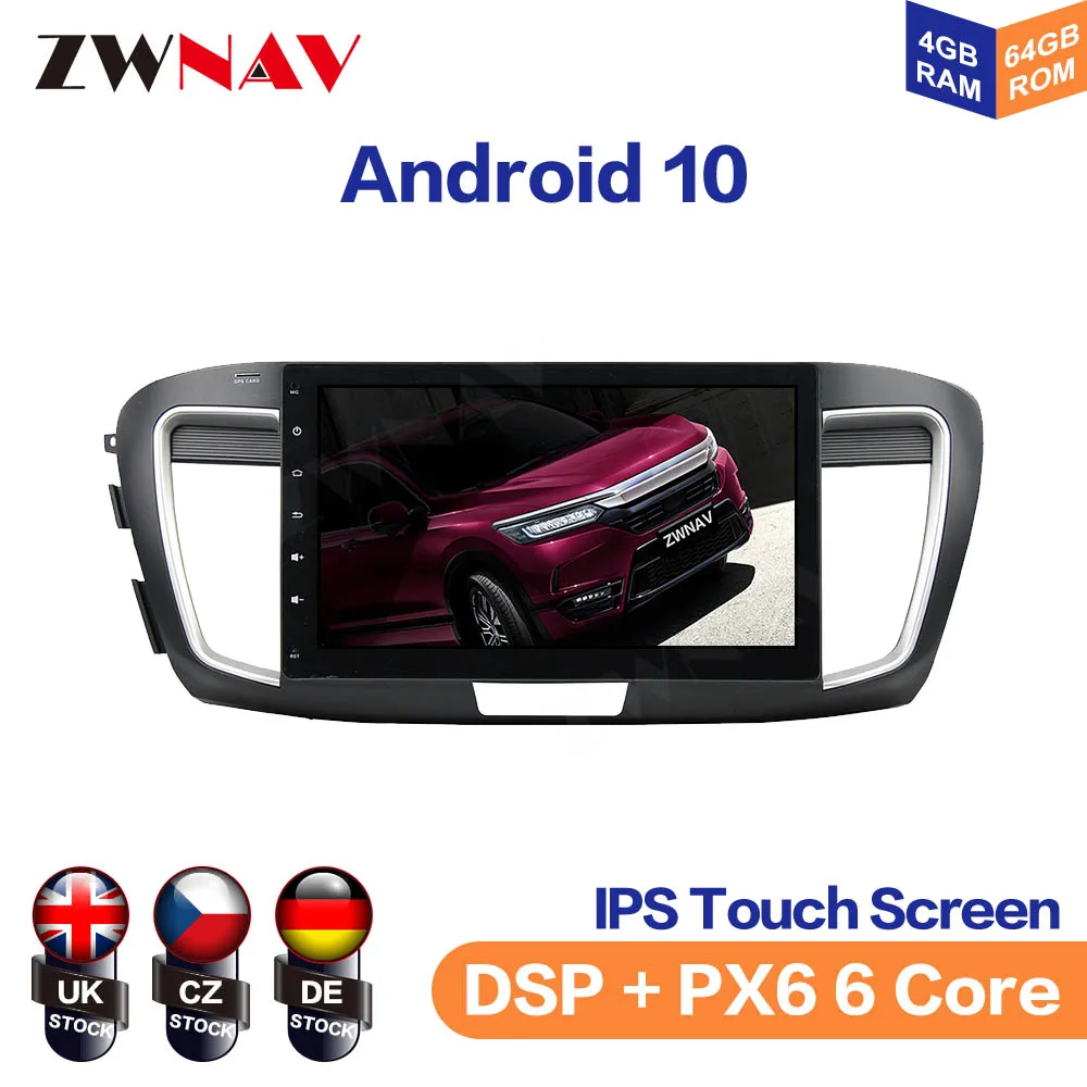 Android 10 IPS Screen For  HONDA Accord 9 2013-2015 Car Multimedia Player Navigation Audio Radio Stereo Head Unit Gps 2 din auto