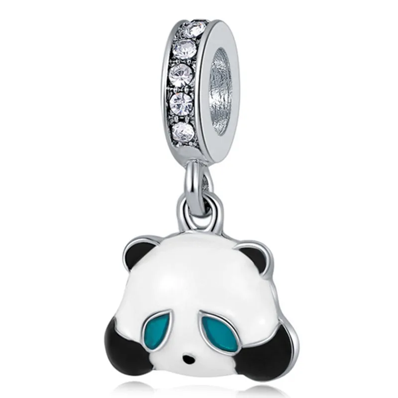 New arrival cute Animal Panda Cat Dog Dinosaur Charm Pendant Suitable for Pandora Bracelet DIY Bead Women Silver Plated Jewelry