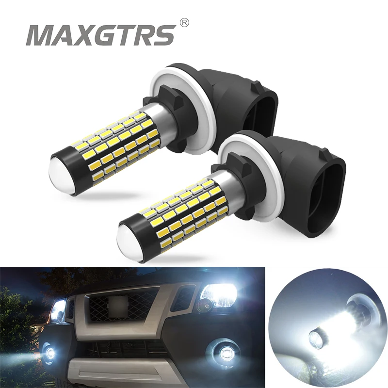 

2x H3 H1 H27 880 881 899 3014 78SMD LED Replacement Bulbs Car Fog Lights Canbus No Error Daytime Running Light Auto Lamp White