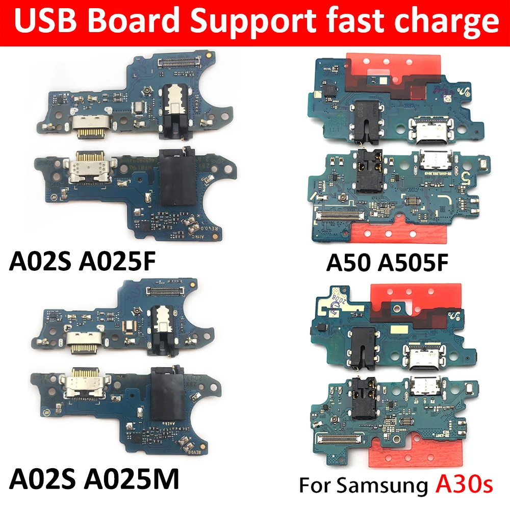 USB Charging Connector Microphone Board Cables For Samsung A03S A02S A025M A025F A31 A10 A105FN A30S A50S A70S A01 A11 A20 A40