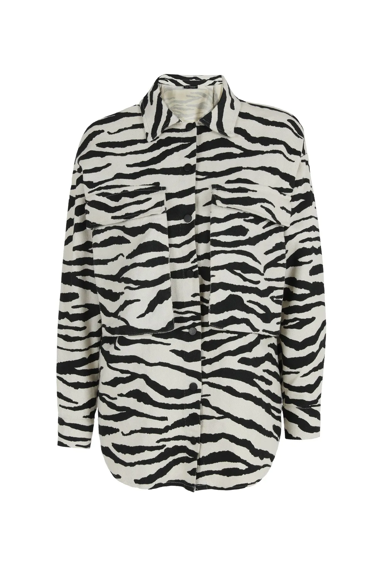 Zebra Patterned Gabardine Shirt 2021 New Women's Shirt Blouse Female Spring Summer Autumn Hot selling women's fashion casual. Clothes Streetwear high fashion