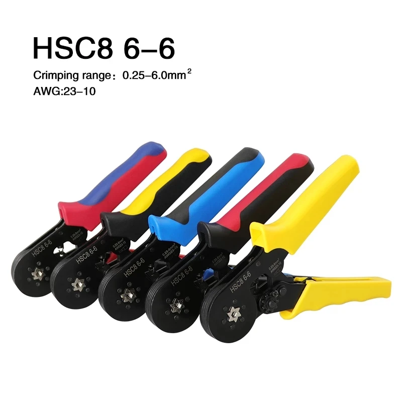 

HSC8 6-4A ferrule Crimping Pliers 0.25-10MM² wire crimper tool Wire Stripper Hand Ferrule Crimp set Plier KIT With1200 Terminals