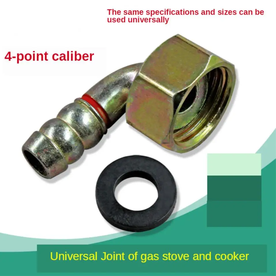 

2pcs Gas Cooker Universal Joint Hose Connection Four-Part Internal Thread Intake Elbow Edison Screw