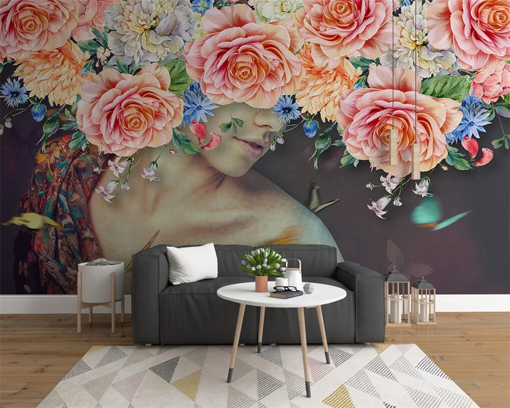 beibehang Customize modern new personality beauty avatar abstract mural background wallpaper papel de parede papier peint