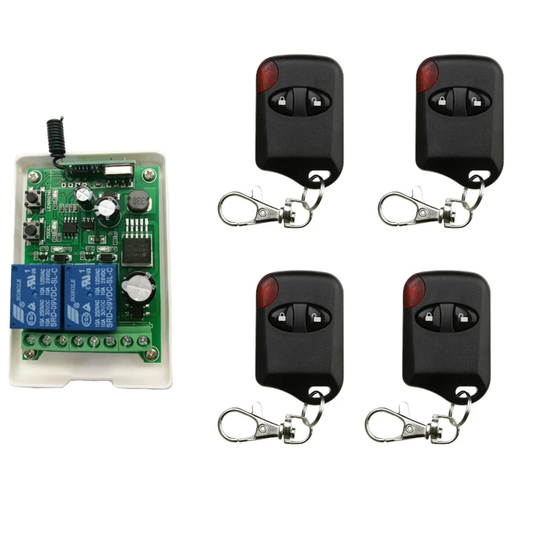 

DC 12V 24V 36V 48V 2CH RF Wireless Remote Control Switch System Receiver+cat eye Transmitters ,315/433.92 MHZ Garage Door/lamp