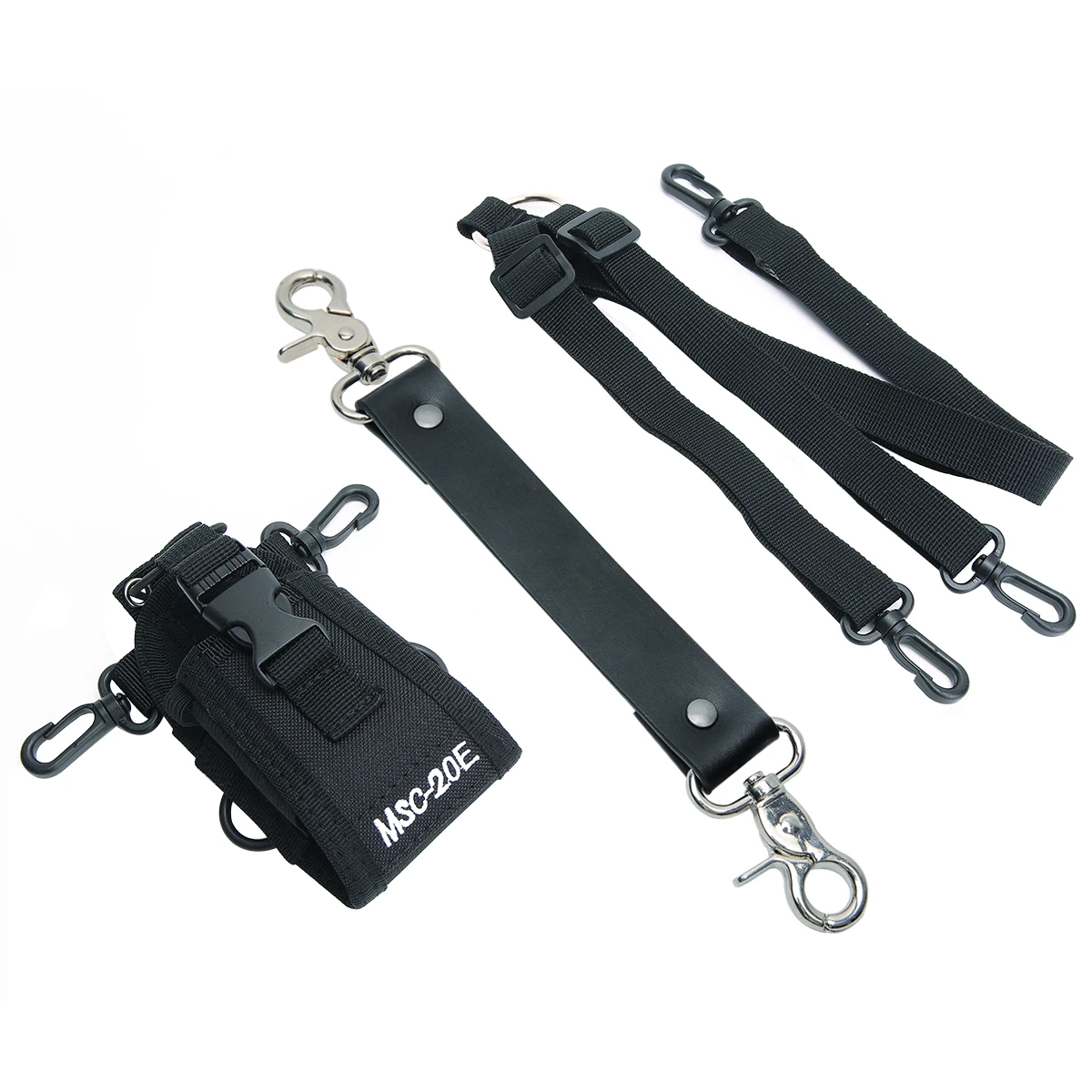 Nylon Case for Holster Case Walkie Talkie with Leather Anti-Sway Strap Compatible with Baofeng UV-5R UX-9R -UV-XR 888S Radio