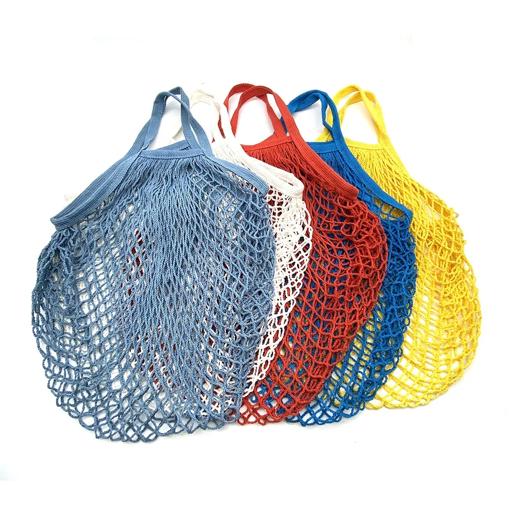 Reusable Grocery Produce Bags Cotton Mesh Ecology Market String Net Tote Bag Kitchen Fruits Vegetables Hanging Bag Home