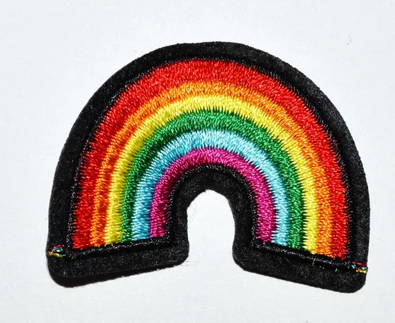 Hot! Rainbow Retro Love Hippy Gay Lady Embroidered Iron on Patch (≈ 4.7*3.4 cm)