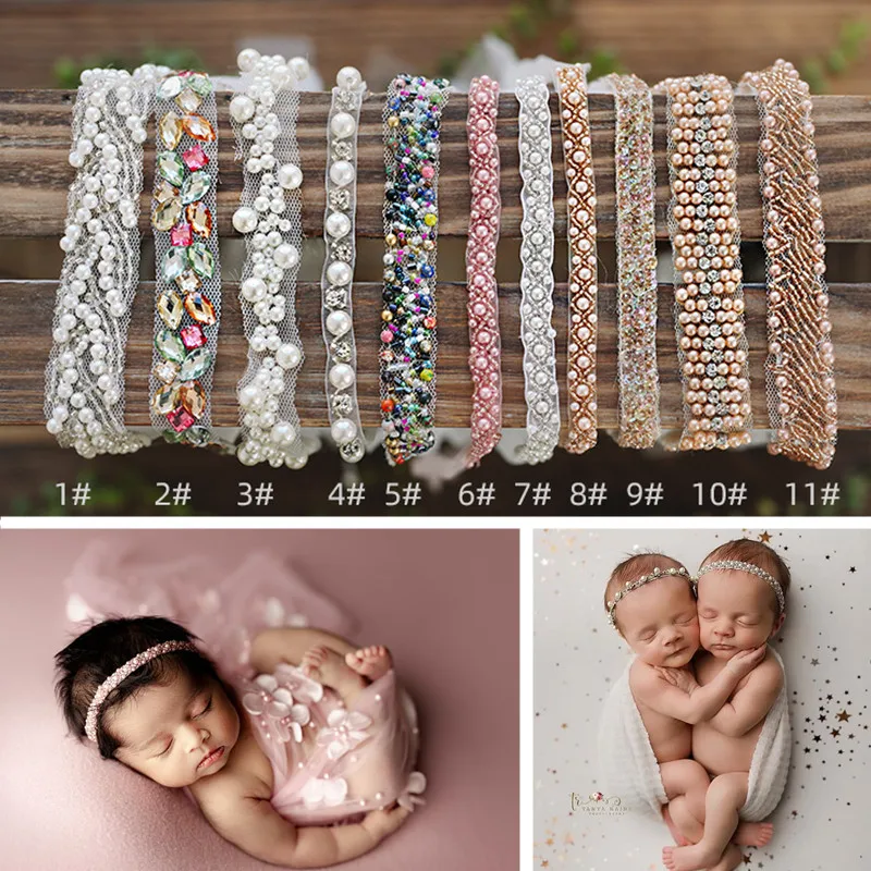 

Newborn Photography Accessoires Pearl Headband Beaded Headdress Studio Fotografie Baby Photo Shoot Props Girl Princess Headwear