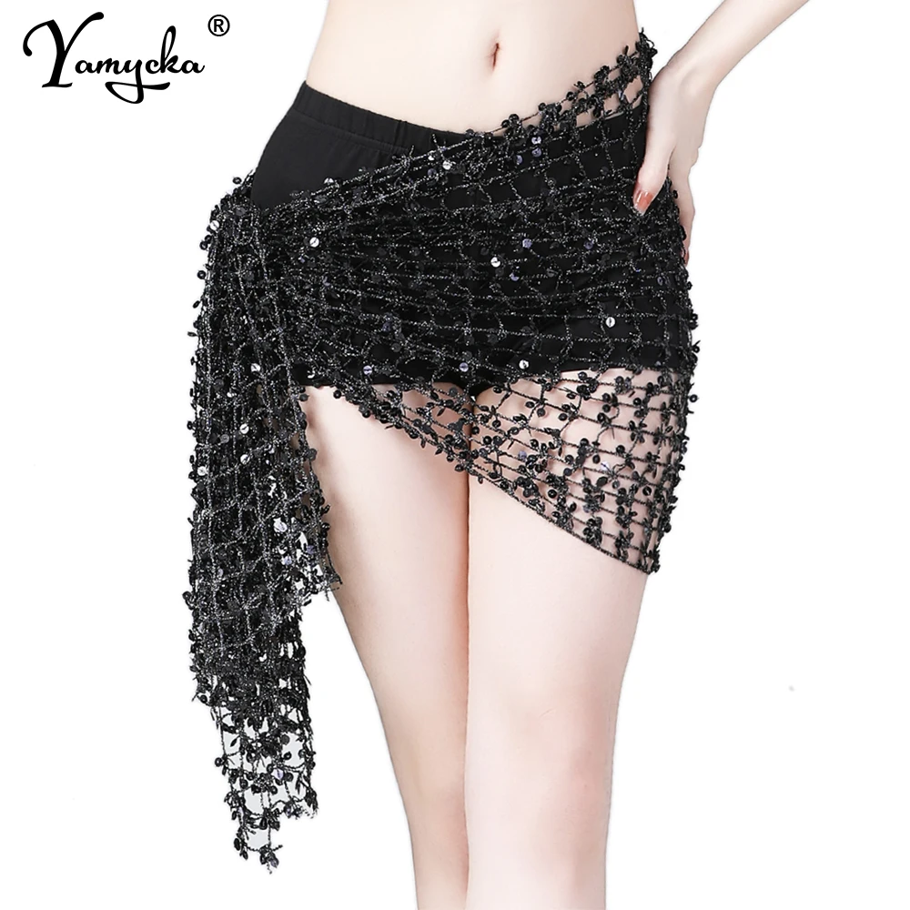 Sexy See Through black Sequin mini skirt women Summer night club Beach Party skirts woman y2k vintage clothes mesh fishnet skirt