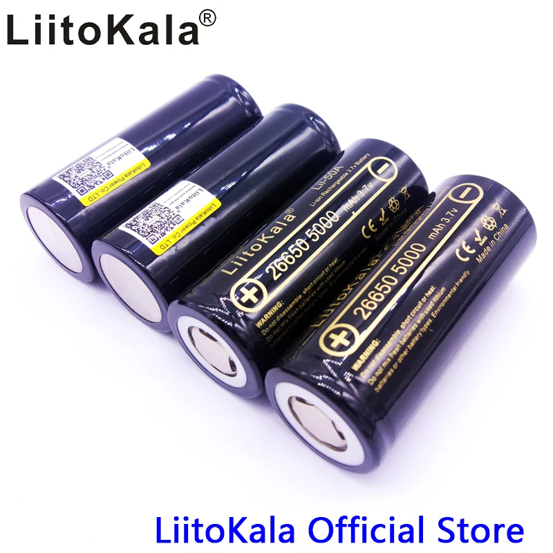 Heißer LiitoKala lii-50A 26650 5000mah lithium-batterie 3,7 V 5000mAh 26650-50A akku geeignet für flashligh