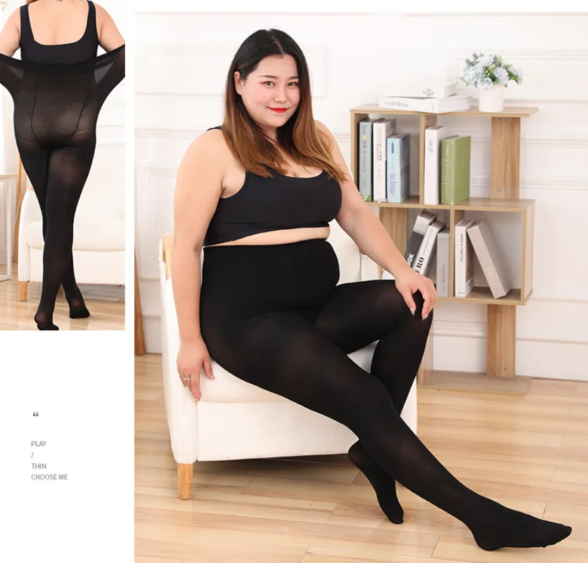 NEUE 130 KG Frauen Strumpfhosen Plus Größe 120D Herbst Winter Warm Gefüttert Strumpfhosen Hohe Taille Weibliche Stretchy Dünne Dünne Samt strumpfhosen – Detail 11