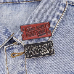 Red Black Movie Tickets Enamel Pins Rocky Horror Picture Show Ticket Brooches Badges Denim Shirt Lapel Pin Jeweley Friend Gifts