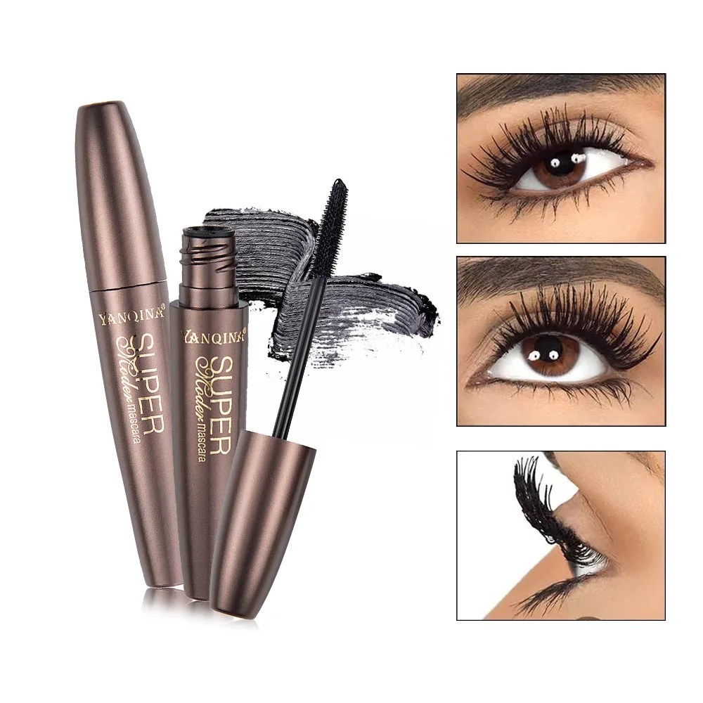 Grensoverschrijdende Hot Selling Yan Qi Na Zwarte Mascara Silicagel Borstel Verlengd Dichtbevolkte Curling Wimper Waterdicht 8829