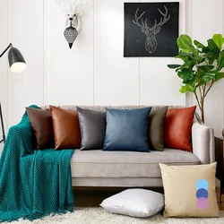 Cushion Cover Luxury Pillow Case 45*45 Sofa Decorative PU Leather Cushion Cover For Living Room Kussenhoes Bedroom Car Decor New