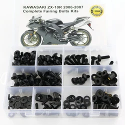 Fit For Kawasaki ZX10R ZX-10R 2006 2007 Motorcycle Accessories Full Fairing Bolts Kit Nuts Fastener Clips Nut Steel