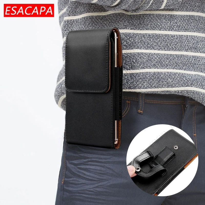 Phone Pouch Holster for iphone 14 pro Max 13Pro SE 2022 Leather Waist Phone Bag Belt Clip Cover for iphone 12 11 Pro Max XR Xs