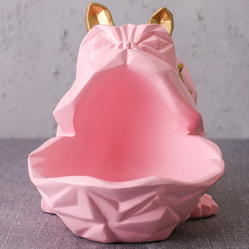 Nordic Lucky Dog Geometric Animal sculpture Ornament Decorations Coffee table candy dish Door shoe key storage items ornaments