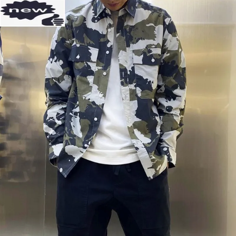 

Camisa Masculina мода мужская с капюшоном с камуфляжным принтом повседневные рубашки размера плюс свободная посадка 4XL топы с длинными рукавами «Человек уличная футболка