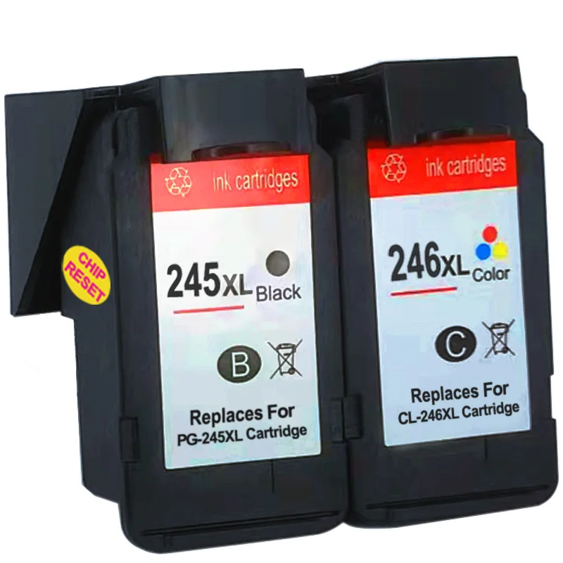 Hicor Remanufactured Ink Cartridges 245 and 246 Replace for PG-245XL CL-246XL for MX492 MX490 MG2920 MG2922 MG2420 IP2820