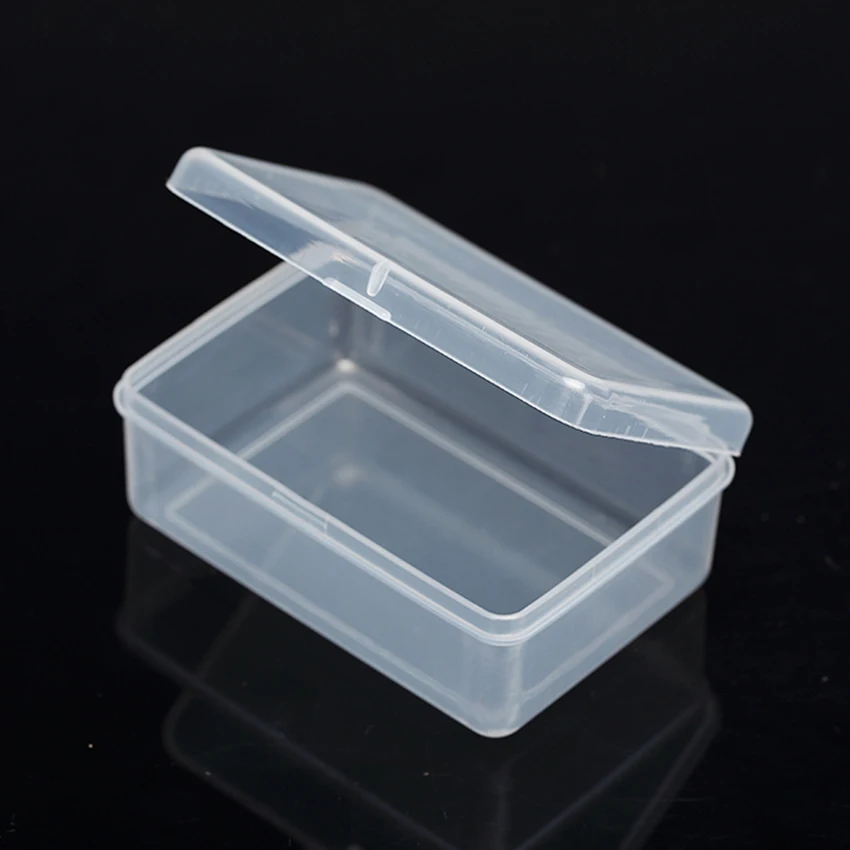 Jewelry Organizer Box for Beads Earrings Storage, Clear Plastic Empty Box Container for Small Accessories 7.6x5.2x3cm