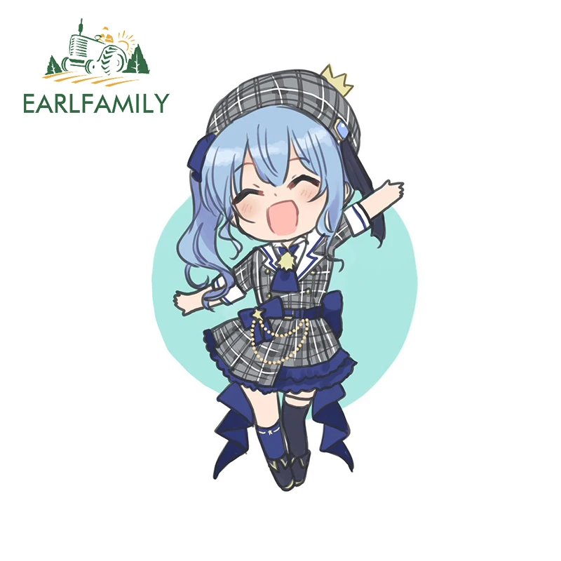 

EARLFAMILY 13cm x 8.8cm for Hololive Anime Girl Car Sticker Surfboard Windows Decal Waterproof Car Accessories JDM Decoration