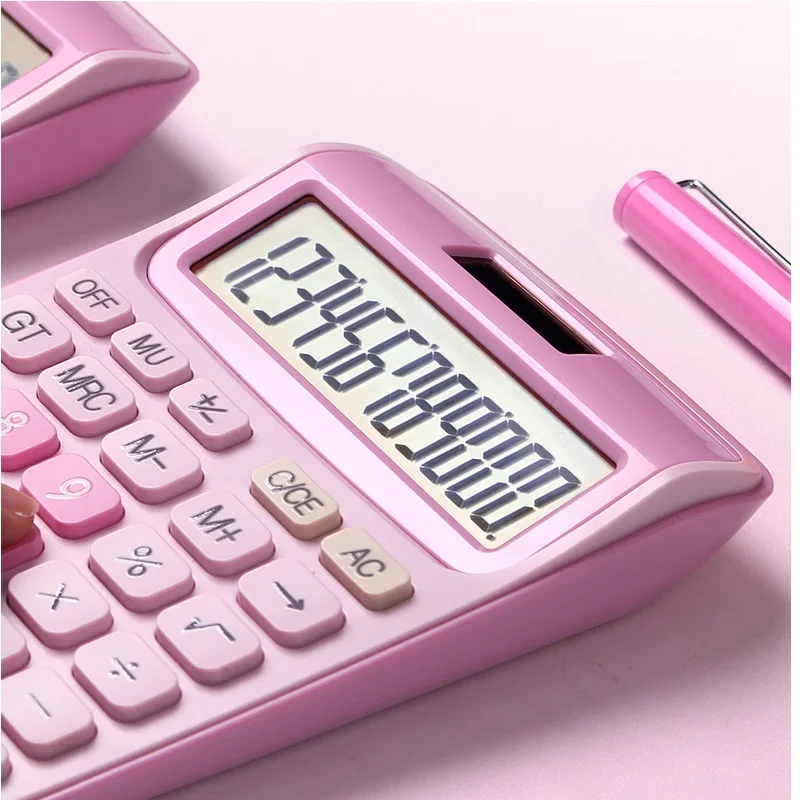 12Digit Desk Calculator Large Buttons Financial Business Accounting Tool Battery And Solar Power School Office Small Supplies