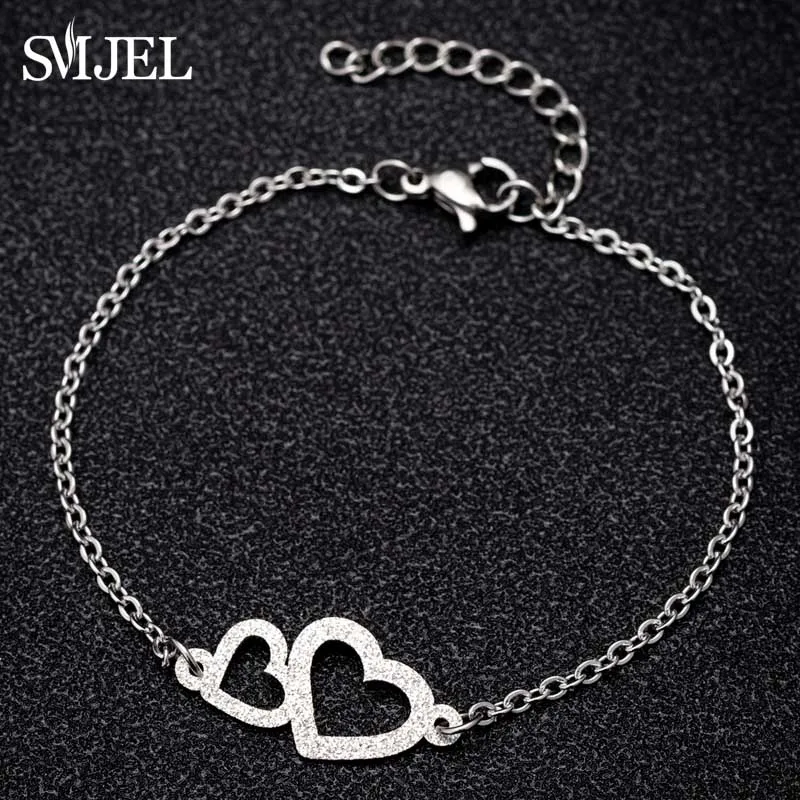 Stainless Steel Love Heart Infinity Bracelets For Women Party Gift Fashion Joyas de Charm Bracelets Jewelry Valentine\'s Gift