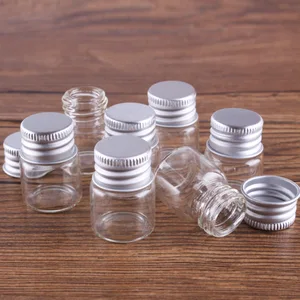 10 buah Botol Kaca 5ml/6ml/7ml/10ml/14ml/18ml/20ml/25ml/30ml dengan Tutup Aluminium Stoples Kaca Mini Kecil 9 Ukuran U-pick 8 toples sampel penjualan terbaik - №