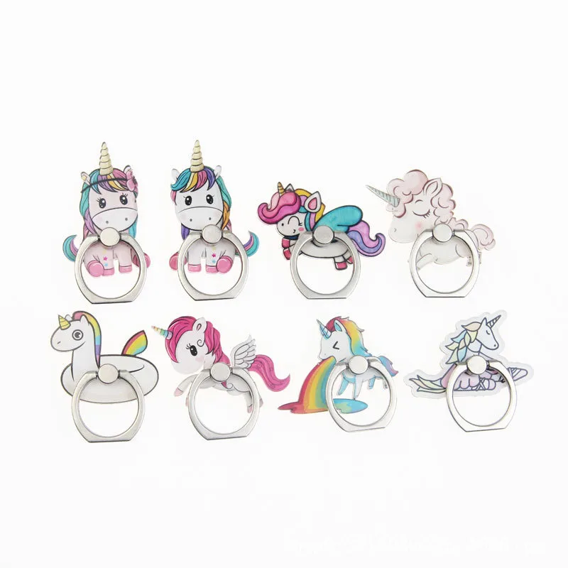 Universal Phone Ring Holder Mobile Phone Holder Stand Cute Unicorns Finger Ring Holder suporte celular For iPhone Samsung Table