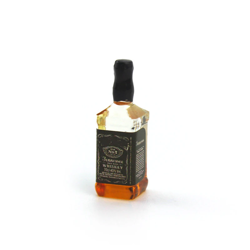 1Pcs 1/12 Dollhouse Miniature Accessories Mini Resin Whisky Bottle Simulation Wine Bottle Model Toys for Doll House Decoration